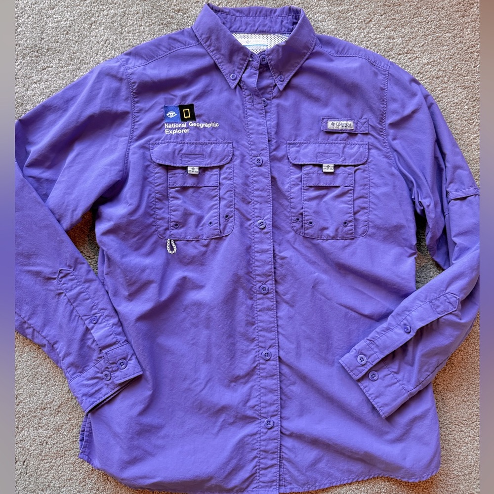 Columbia Womens PFG (Performance Fishing Gear) Bahama II LS Button Shirt, M EUC - Picture 5 of 6